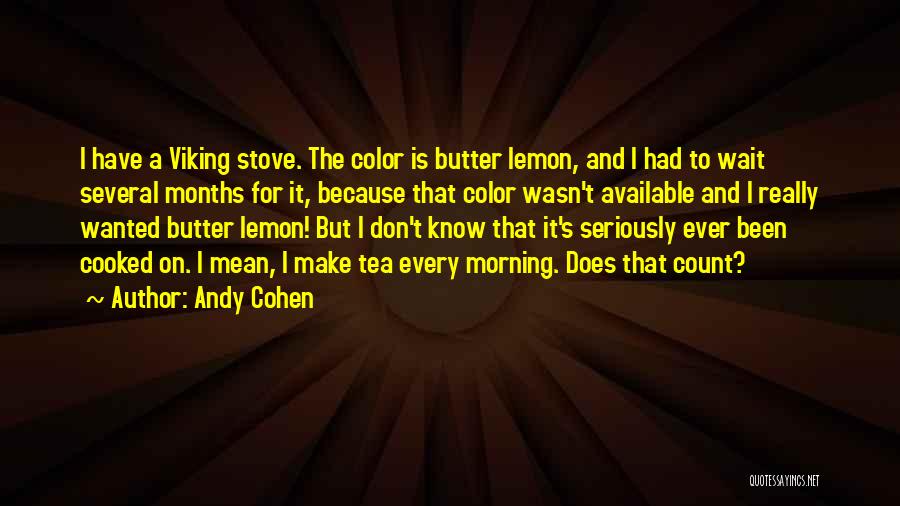 Andy Cohen Quotes: I Have A Viking Stove. The Color Is Butter Lemon, And I Had To Wait Several Months For It, Because