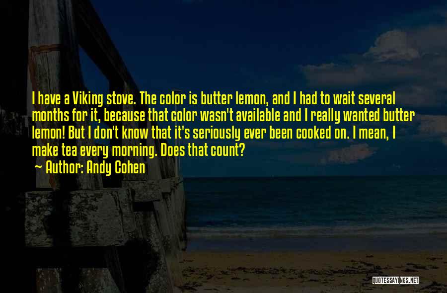 Andy Cohen Quotes: I Have A Viking Stove. The Color Is Butter Lemon, And I Had To Wait Several Months For It, Because