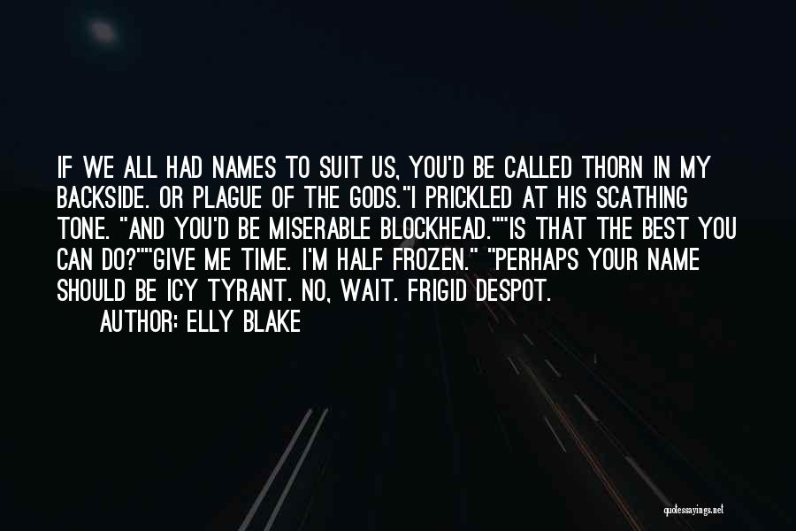 Elly Blake Quotes: If We All Had Names To Suit Us, You'd Be Called Thorn In My Backside. Or Plague Of The Gods.i