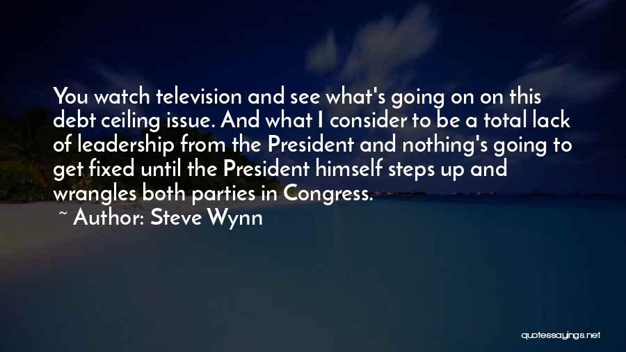 Steve Wynn Quotes: You Watch Television And See What's Going On On This Debt Ceiling Issue. And What I Consider To Be A