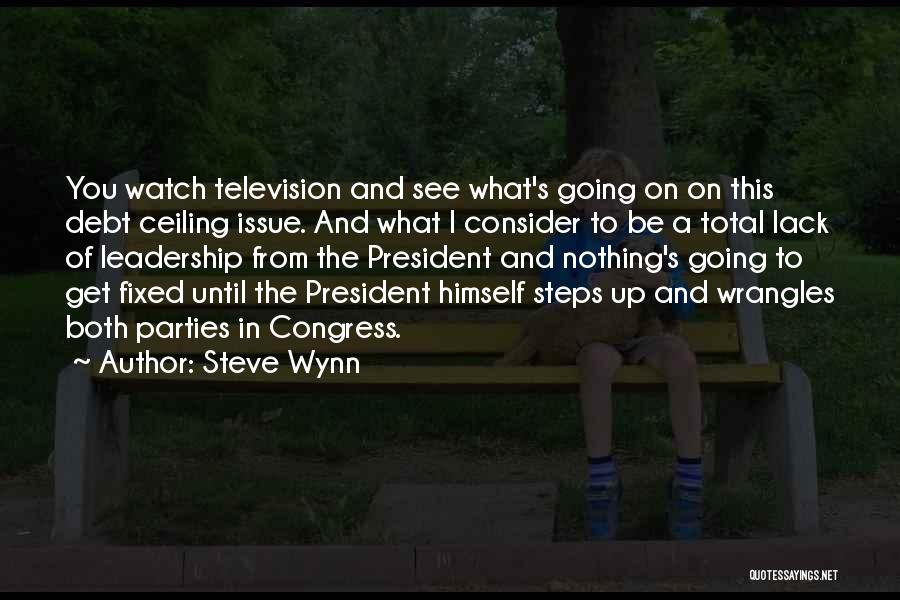 Steve Wynn Quotes: You Watch Television And See What's Going On On This Debt Ceiling Issue. And What I Consider To Be A