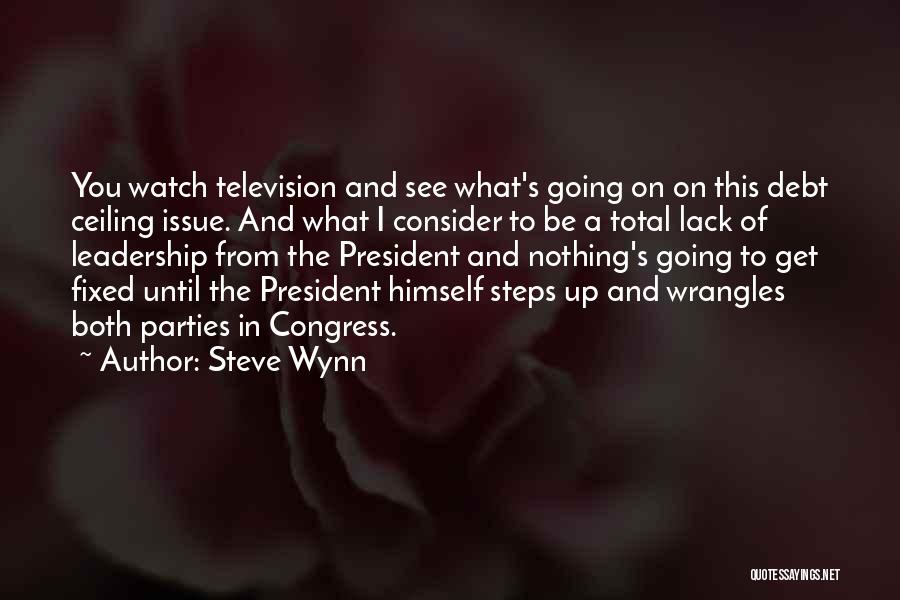 Steve Wynn Quotes: You Watch Television And See What's Going On On This Debt Ceiling Issue. And What I Consider To Be A