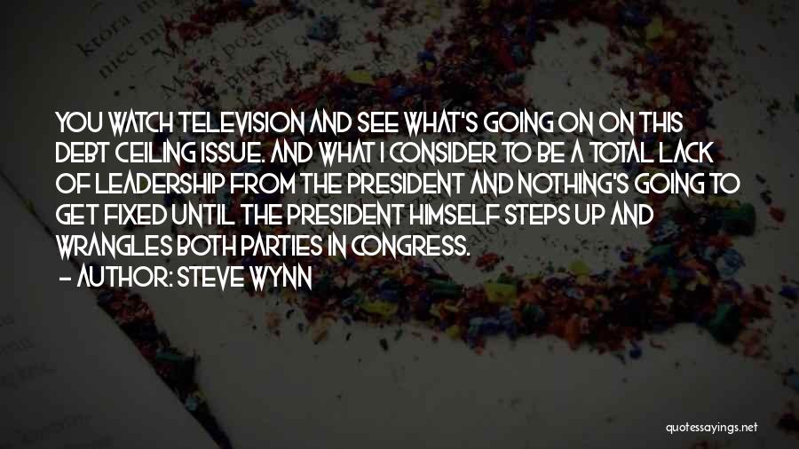 Steve Wynn Quotes: You Watch Television And See What's Going On On This Debt Ceiling Issue. And What I Consider To Be A