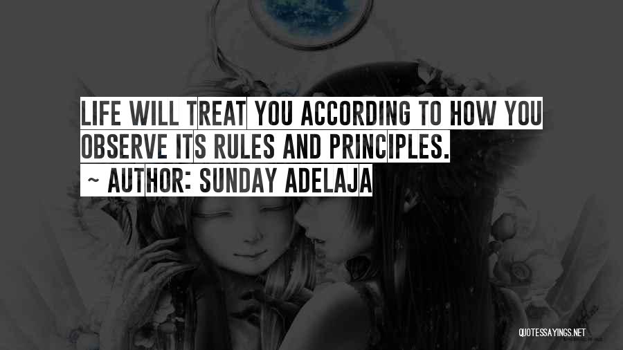 Sunday Adelaja Quotes: Life Will Treat You According To How You Observe Its Rules And Principles.