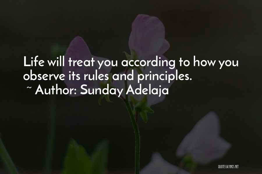 Sunday Adelaja Quotes: Life Will Treat You According To How You Observe Its Rules And Principles.