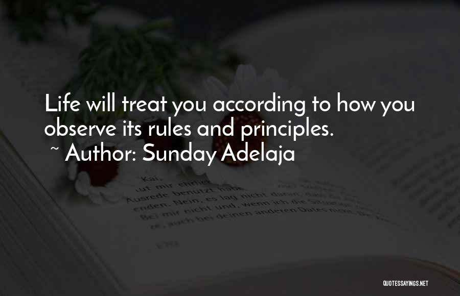Sunday Adelaja Quotes: Life Will Treat You According To How You Observe Its Rules And Principles.