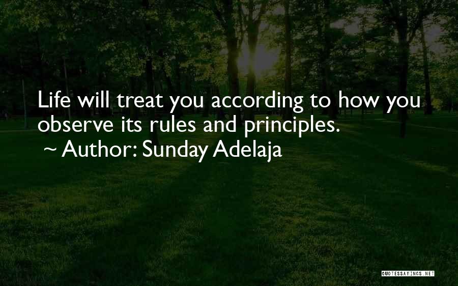 Sunday Adelaja Quotes: Life Will Treat You According To How You Observe Its Rules And Principles.