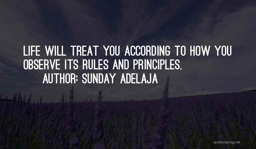 Sunday Adelaja Quotes: Life Will Treat You According To How You Observe Its Rules And Principles.