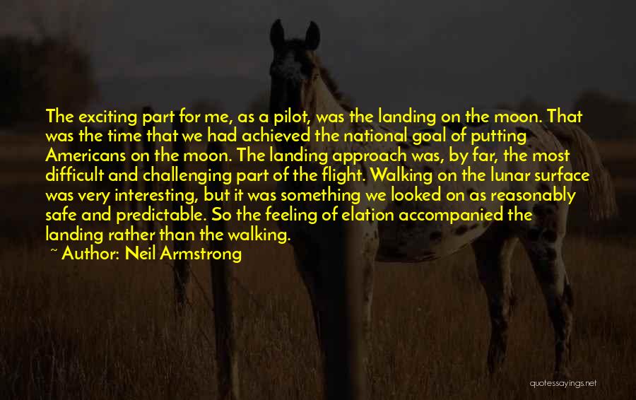Neil Armstrong Quotes: The Exciting Part For Me, As A Pilot, Was The Landing On The Moon. That Was The Time That We