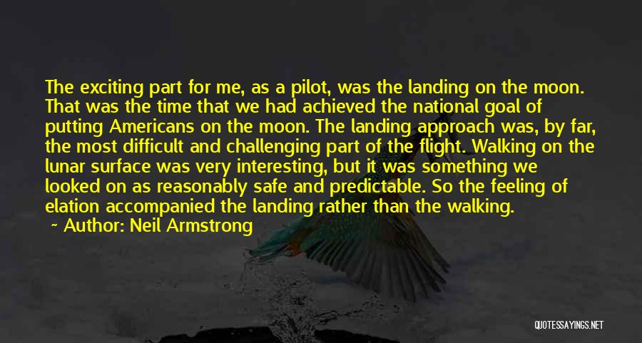 Neil Armstrong Quotes: The Exciting Part For Me, As A Pilot, Was The Landing On The Moon. That Was The Time That We