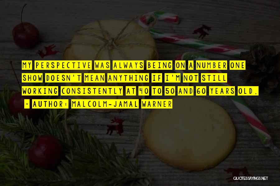 Malcolm-Jamal Warner Quotes: My Perspective Was Always Being On A Number One Show Doesn't Mean Anything If I'm Not Still Working Consistently At