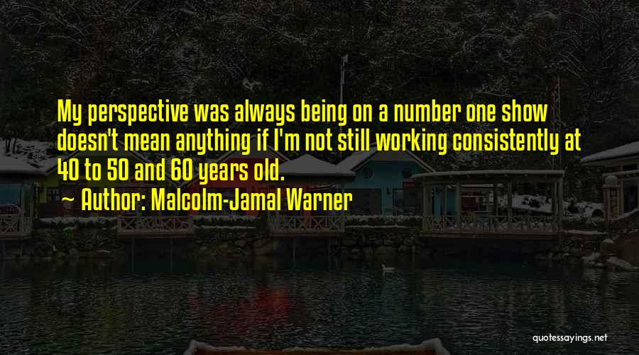 Malcolm-Jamal Warner Quotes: My Perspective Was Always Being On A Number One Show Doesn't Mean Anything If I'm Not Still Working Consistently At