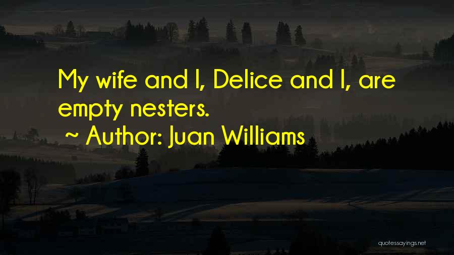 Juan Williams Quotes: My Wife And I, Delice And I, Are Empty Nesters.