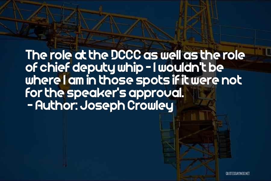 Joseph Crowley Quotes: The Role At The Dccc As Well As The Role Of Chief Deputy Whip - I Wouldn't Be Where I