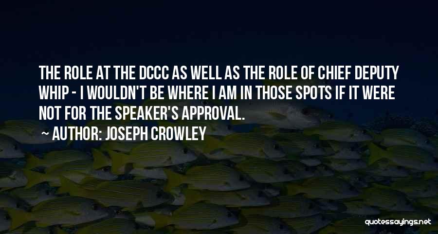 Joseph Crowley Quotes: The Role At The Dccc As Well As The Role Of Chief Deputy Whip - I Wouldn't Be Where I