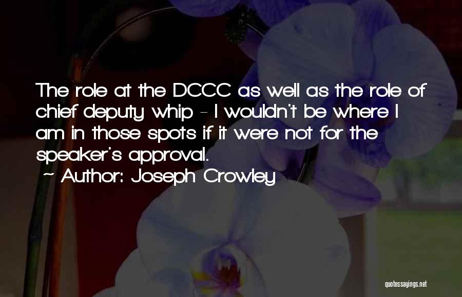 Joseph Crowley Quotes: The Role At The Dccc As Well As The Role Of Chief Deputy Whip - I Wouldn't Be Where I
