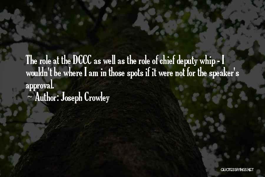 Joseph Crowley Quotes: The Role At The Dccc As Well As The Role Of Chief Deputy Whip - I Wouldn't Be Where I