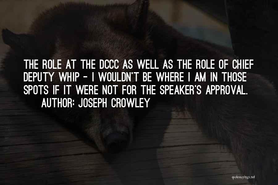 Joseph Crowley Quotes: The Role At The Dccc As Well As The Role Of Chief Deputy Whip - I Wouldn't Be Where I