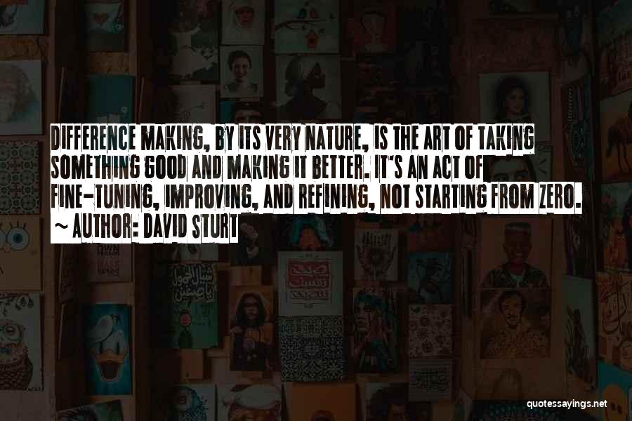 David Sturt Quotes: Difference Making, By Its Very Nature, Is The Art Of Taking Something Good And Making It Better. It's An Act