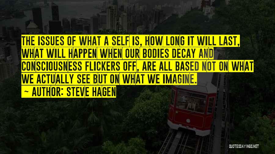 Steve Hagen Quotes: The Issues Of What A Self Is, How Long It Will Last, What Will Happen When Our Bodies Decay And