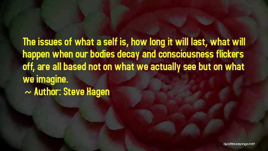 Steve Hagen Quotes: The Issues Of What A Self Is, How Long It Will Last, What Will Happen When Our Bodies Decay And
