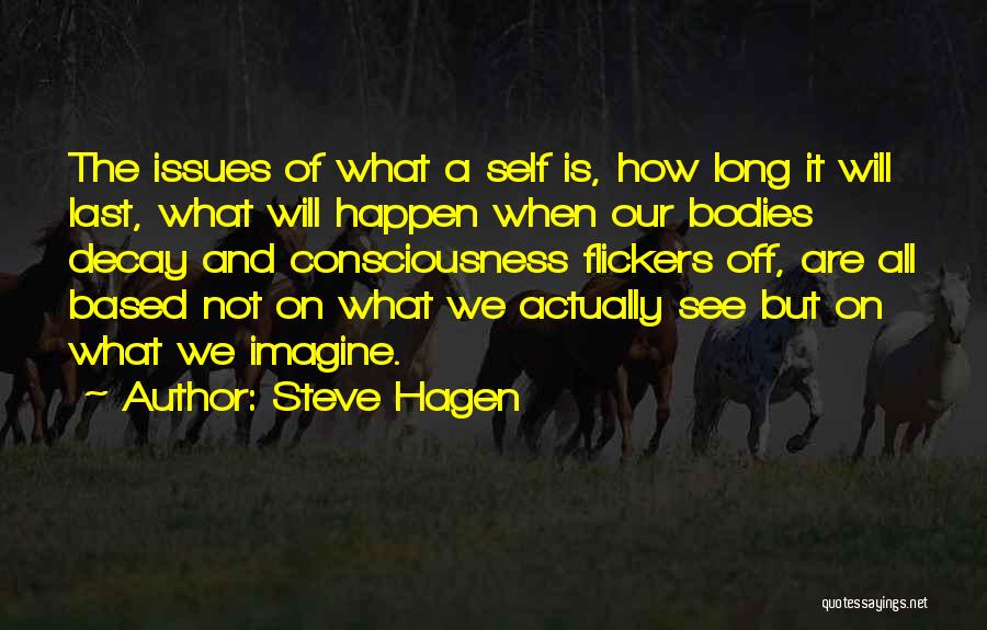 Steve Hagen Quotes: The Issues Of What A Self Is, How Long It Will Last, What Will Happen When Our Bodies Decay And