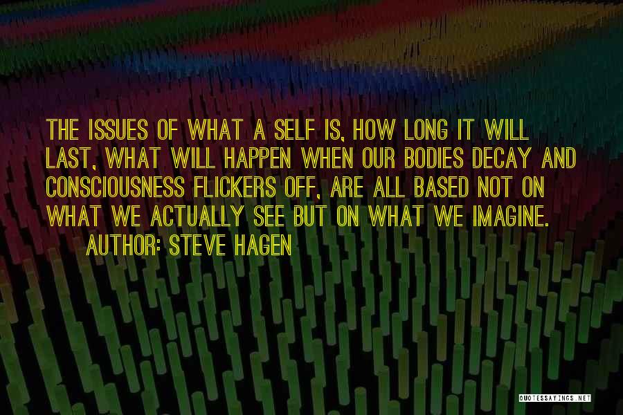 Steve Hagen Quotes: The Issues Of What A Self Is, How Long It Will Last, What Will Happen When Our Bodies Decay And