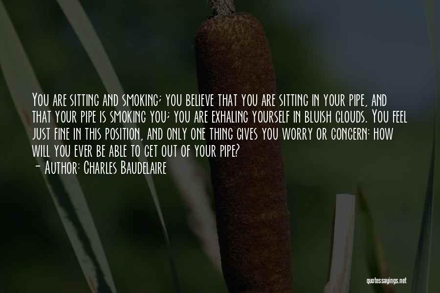 Charles Baudelaire Quotes: You Are Sitting And Smoking; You Believe That You Are Sitting In Your Pipe, And That Your Pipe Is Smoking