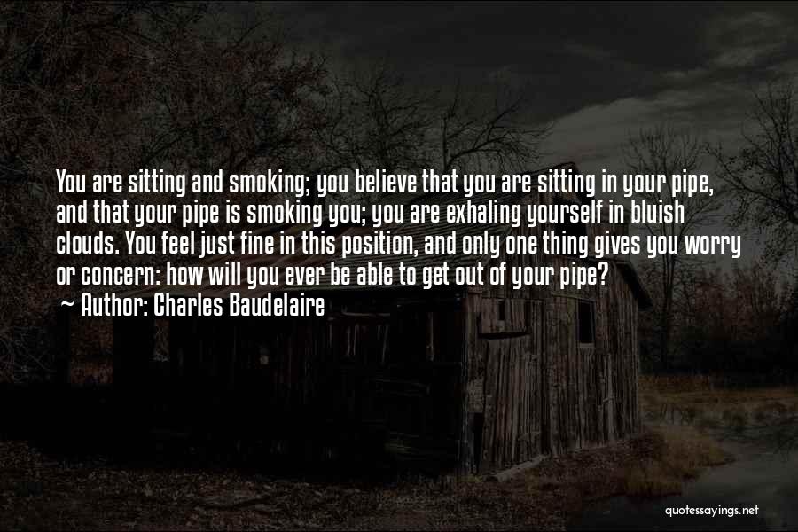 Charles Baudelaire Quotes: You Are Sitting And Smoking; You Believe That You Are Sitting In Your Pipe, And That Your Pipe Is Smoking
