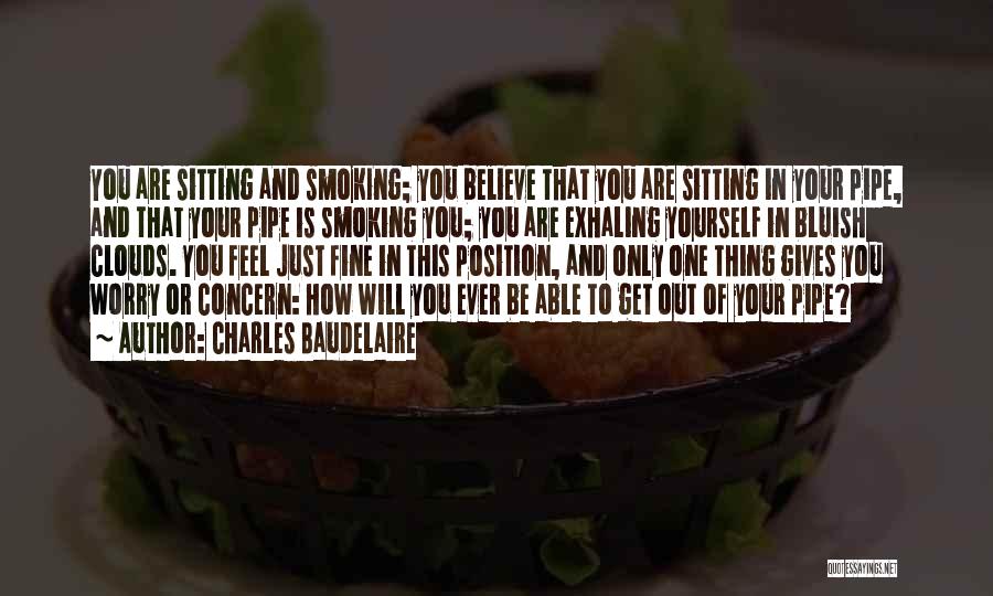 Charles Baudelaire Quotes: You Are Sitting And Smoking; You Believe That You Are Sitting In Your Pipe, And That Your Pipe Is Smoking