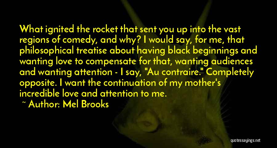 Mel Brooks Quotes: What Ignited The Rocket That Sent You Up Into The Vast Regions Of Comedy, And Why? I Would Say, For