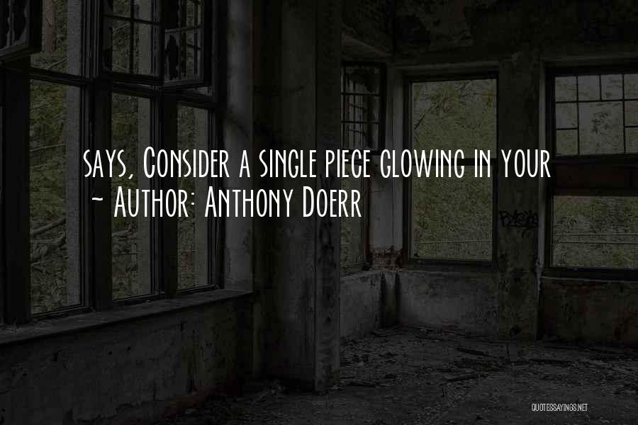 Anthony Doerr Quotes: Says, Consider A Single Piece Glowing In Your