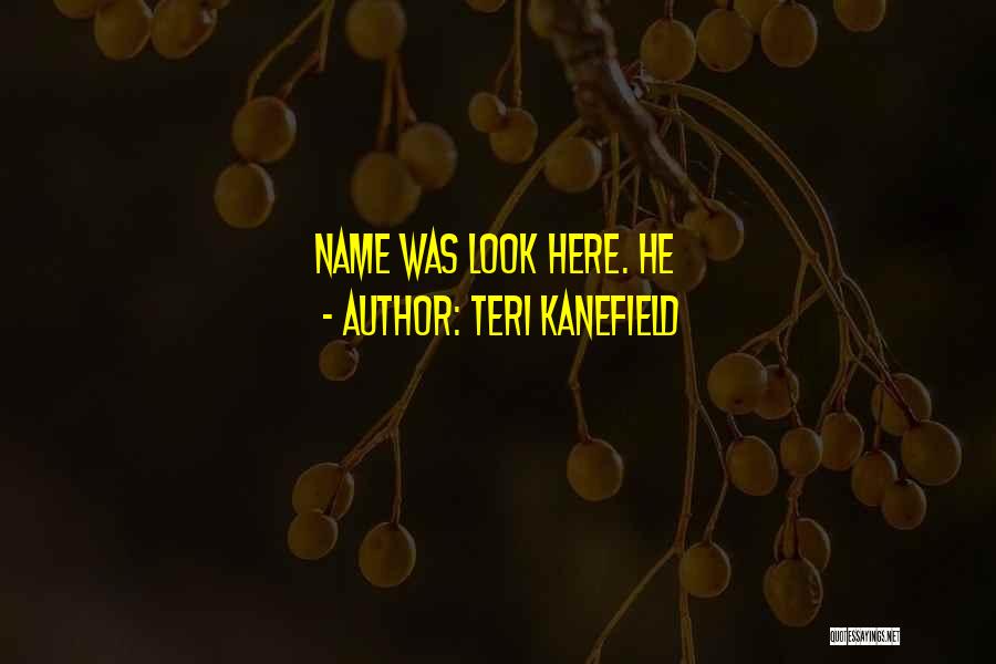 Teri Kanefield Quotes: Name Was Look Here. He