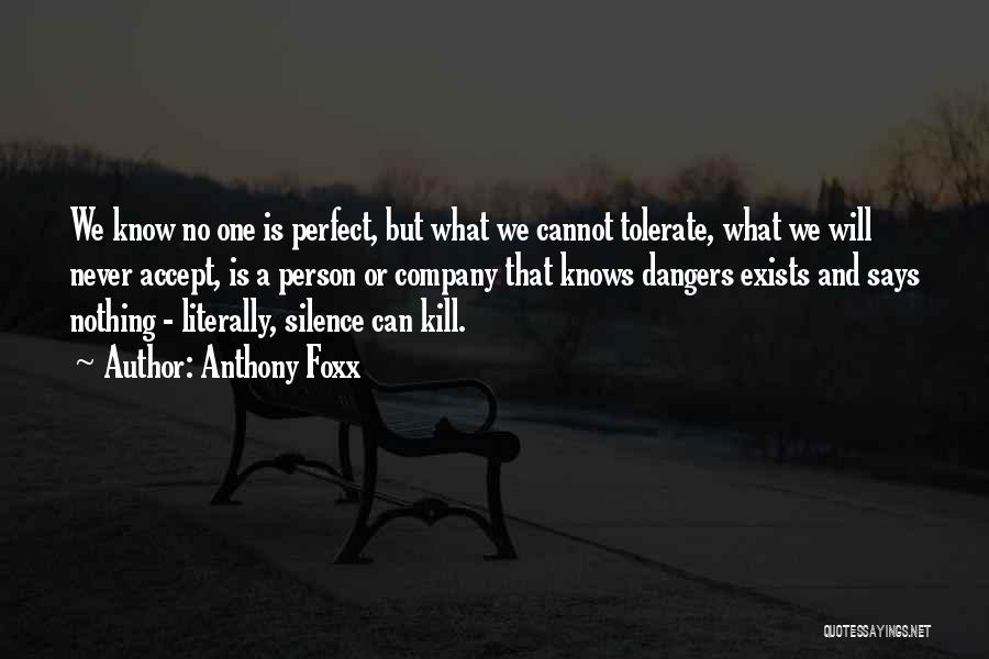 Anthony Foxx Quotes: We Know No One Is Perfect, But What We Cannot Tolerate, What We Will Never Accept, Is A Person Or