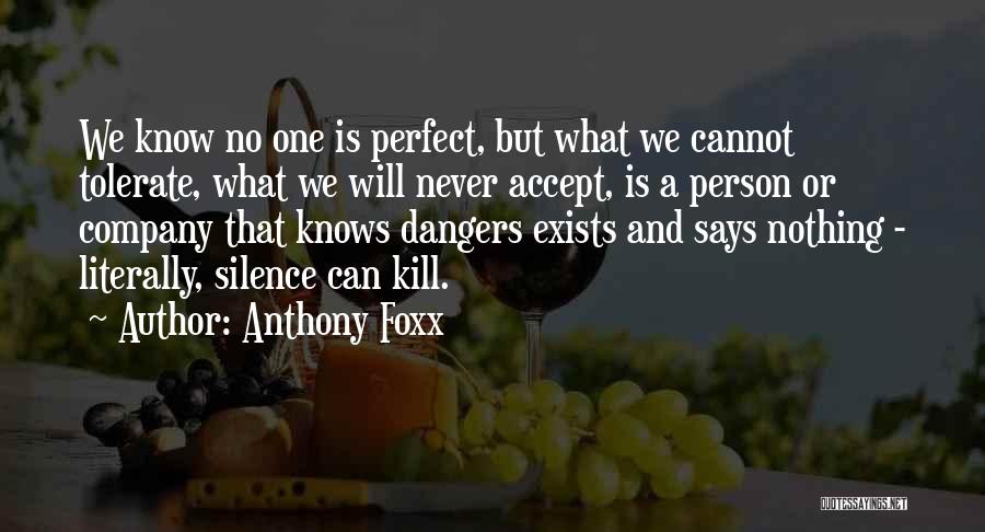 Anthony Foxx Quotes: We Know No One Is Perfect, But What We Cannot Tolerate, What We Will Never Accept, Is A Person Or