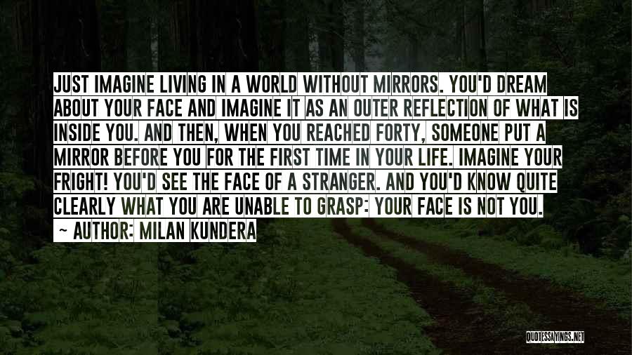 Milan Kundera Quotes: Just Imagine Living In A World Without Mirrors. You'd Dream About Your Face And Imagine It As An Outer Reflection