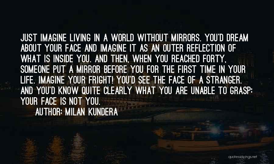 Milan Kundera Quotes: Just Imagine Living In A World Without Mirrors. You'd Dream About Your Face And Imagine It As An Outer Reflection