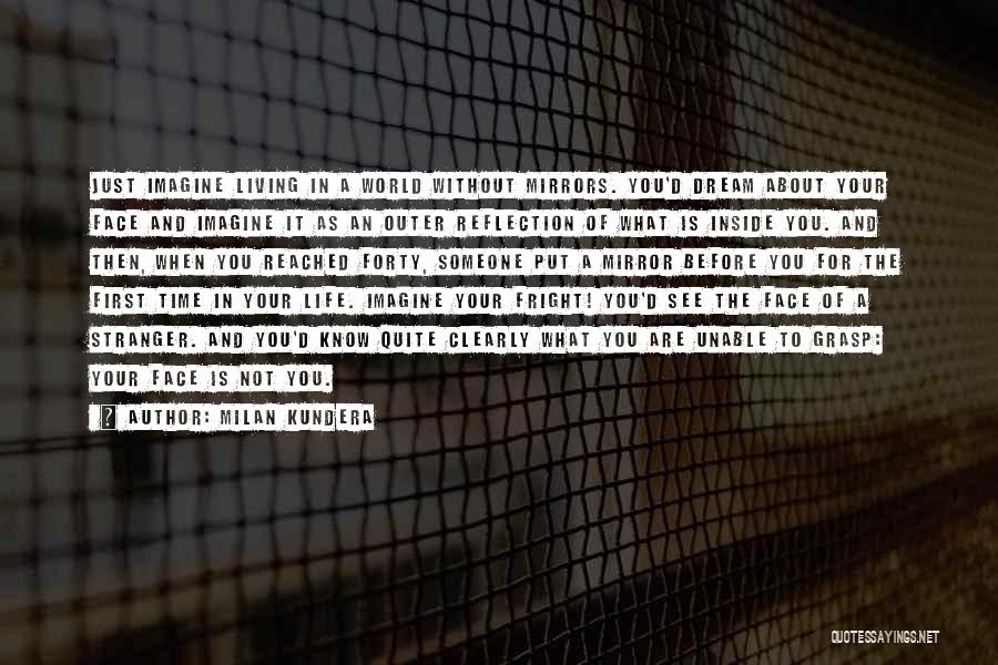 Milan Kundera Quotes: Just Imagine Living In A World Without Mirrors. You'd Dream About Your Face And Imagine It As An Outer Reflection