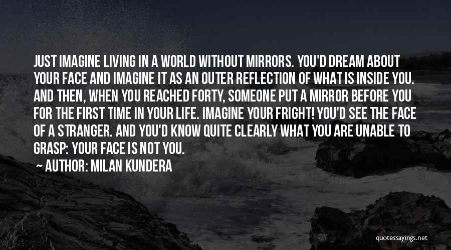 Milan Kundera Quotes: Just Imagine Living In A World Without Mirrors. You'd Dream About Your Face And Imagine It As An Outer Reflection