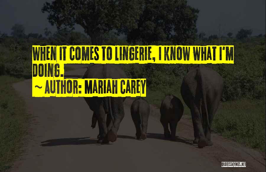 Mariah Carey Quotes: When It Comes To Lingerie, I Know What I'm Doing.
