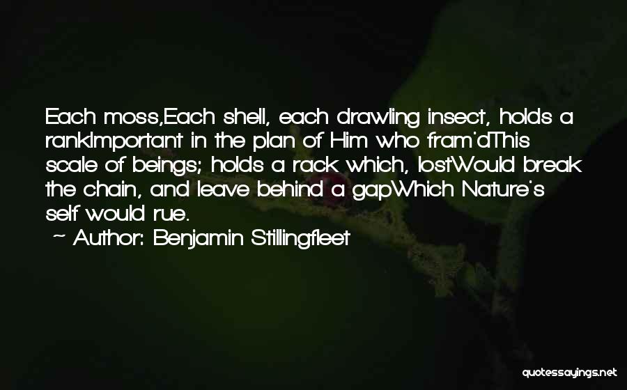 Benjamin Stillingfleet Quotes: Each Moss,each Shell, Each Drawling Insect, Holds A Rankimportant In The Plan Of Him Who Fram'dthis Scale Of Beings; Holds