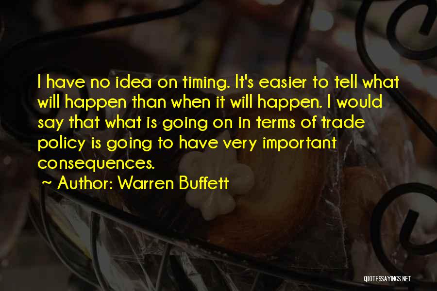 Warren Buffett Quotes: I Have No Idea On Timing. It's Easier To Tell What Will Happen Than When It Will Happen. I Would