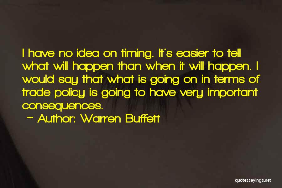 Warren Buffett Quotes: I Have No Idea On Timing. It's Easier To Tell What Will Happen Than When It Will Happen. I Would