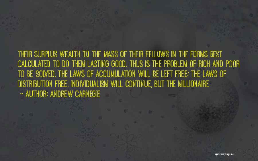 Andrew Carnegie Quotes: Their Surplus Wealth To The Mass Of Their Fellows In The Forms Best Calculated To Do Them Lasting Good. Thus