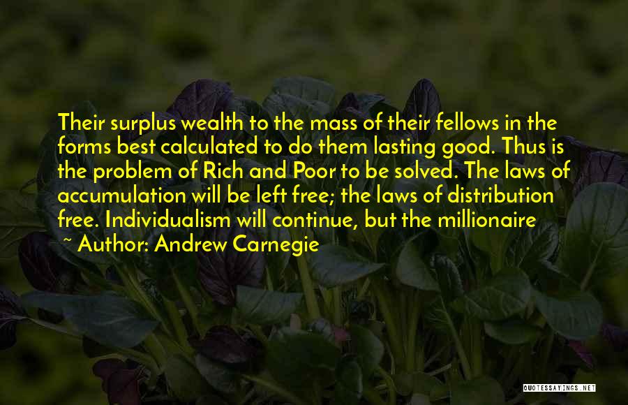 Andrew Carnegie Quotes: Their Surplus Wealth To The Mass Of Their Fellows In The Forms Best Calculated To Do Them Lasting Good. Thus