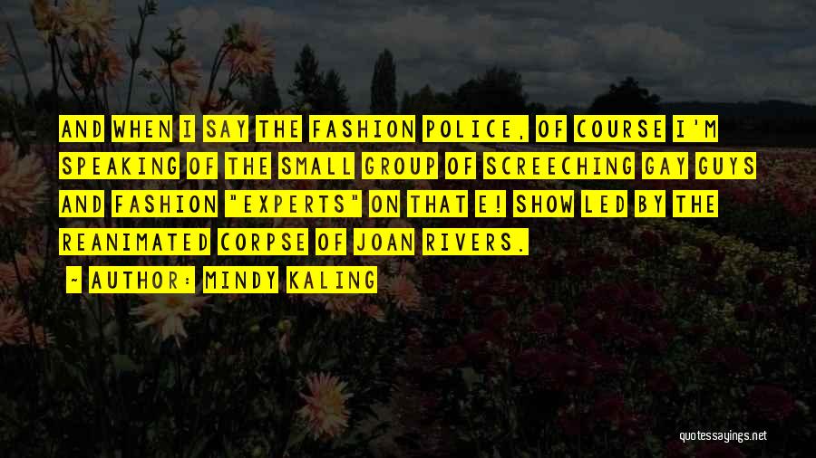 Mindy Kaling Quotes: And When I Say The Fashion Police, Of Course I'm Speaking Of The Small Group Of Screeching Gay Guys And