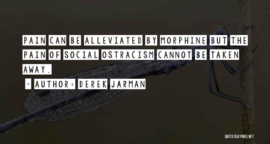 Derek Jarman Quotes: Pain Can Be Alleviated By Morphine But The Pain Of Social Ostracism Cannot Be Taken Away.