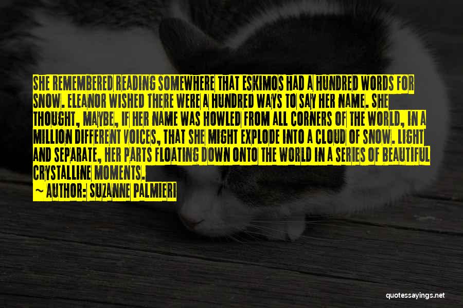 Suzanne Palmieri Quotes: She Remembered Reading Somewhere That Eskimos Had A Hundred Words For Snow. Eleanor Wished There Were A Hundred Ways To