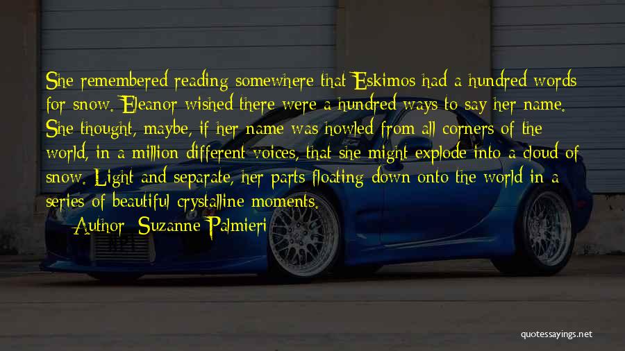 Suzanne Palmieri Quotes: She Remembered Reading Somewhere That Eskimos Had A Hundred Words For Snow. Eleanor Wished There Were A Hundred Ways To