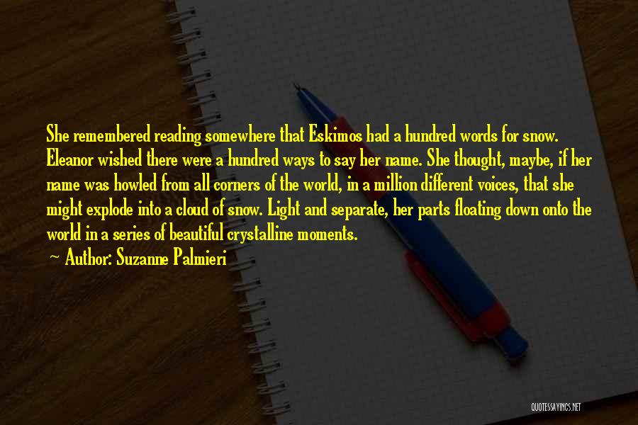 Suzanne Palmieri Quotes: She Remembered Reading Somewhere That Eskimos Had A Hundred Words For Snow. Eleanor Wished There Were A Hundred Ways To